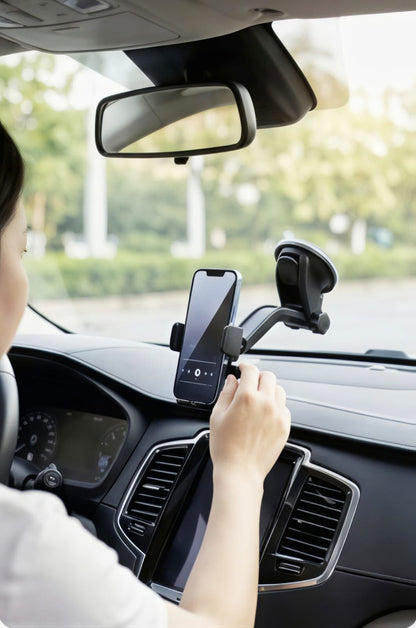 Universal 360° Car Phone Holder – Strong Suction Dashboard & Windshield Mobile Mount