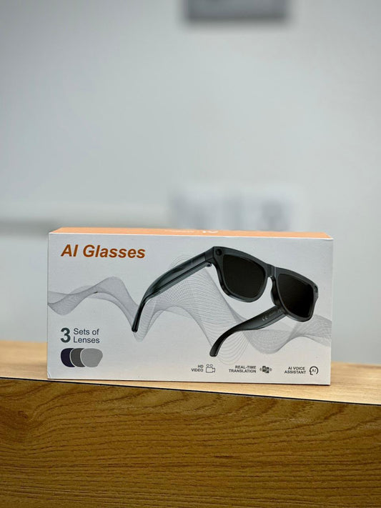 AI Smart Glasses with HD Camera, Real-Time Translation & Voice Assistant | 3 Magnetic Lens Set